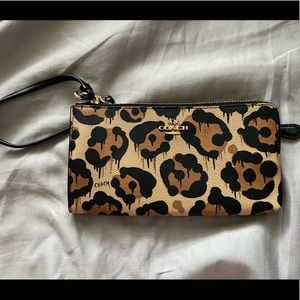 Coach Leopard Printed Wristlet